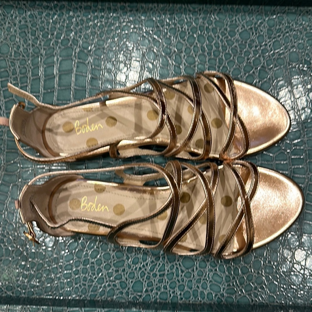 UNAVAILABLE Boden gold sandal. Worn once for special occasion. Comes with box